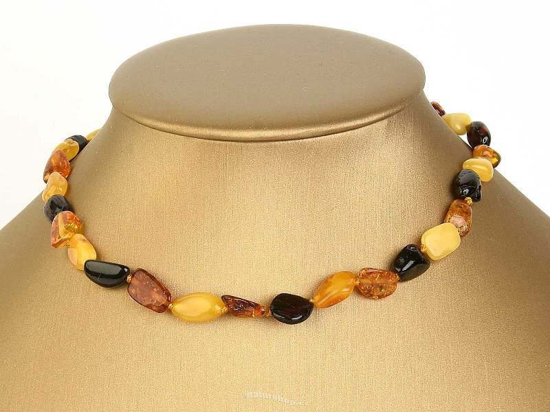 Amber necklace mix pebbles 34 cm (children's size)