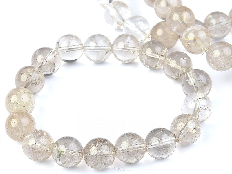 Smoky quartz and sagenit bracelet beads 12 mm