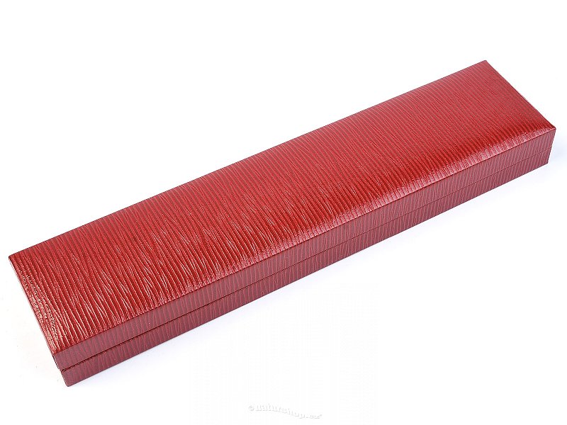 Dárková koženková krabička červená dlouhá 22 x 5cm