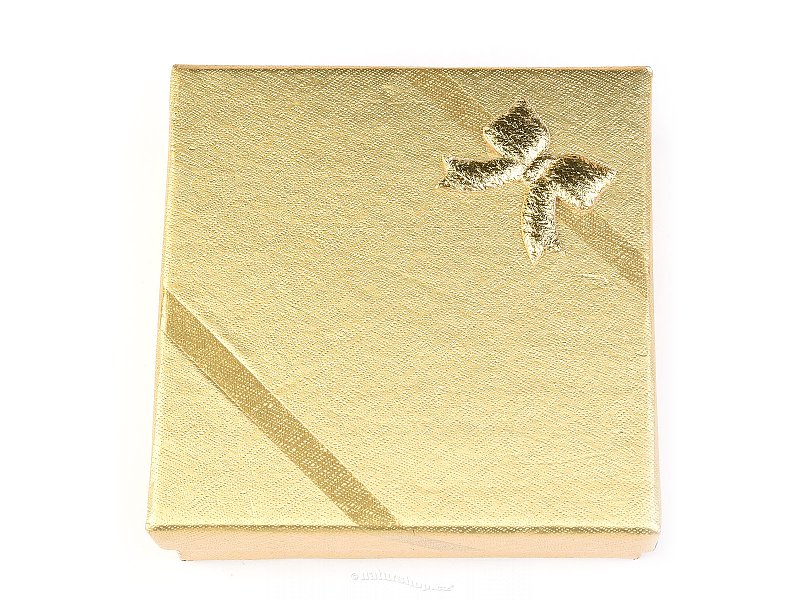 Gift box gold with bow 8 x 8cm