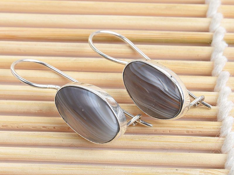Silver earrings with agate Ag 925/1000 3.9g