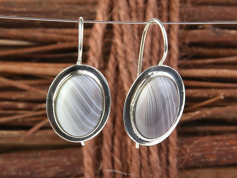 Agate earrings in silver Ag 925/1000 3.4g
