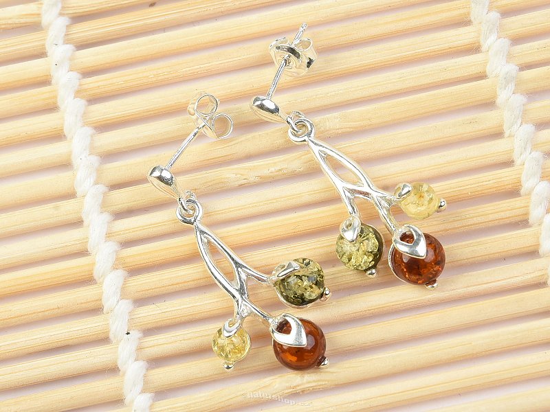 Silver earrings with three color Ag 925/1000 TYP2758
