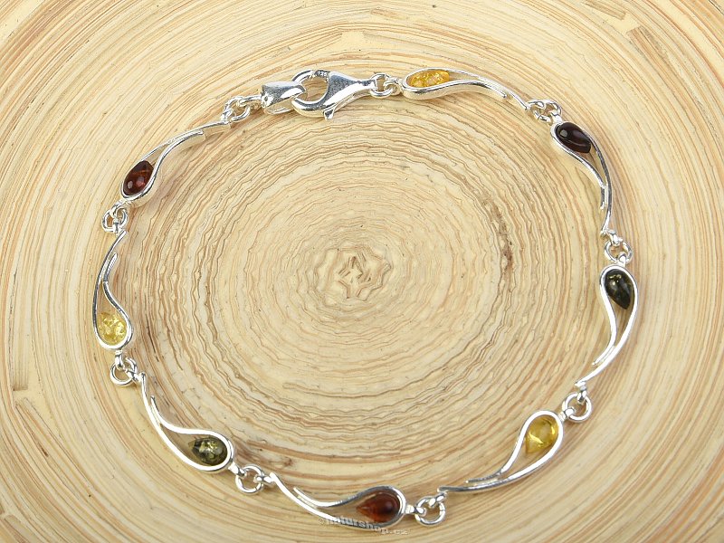 Amber bracelet silver 18.5cm Ag 925/1000 TYP2928
