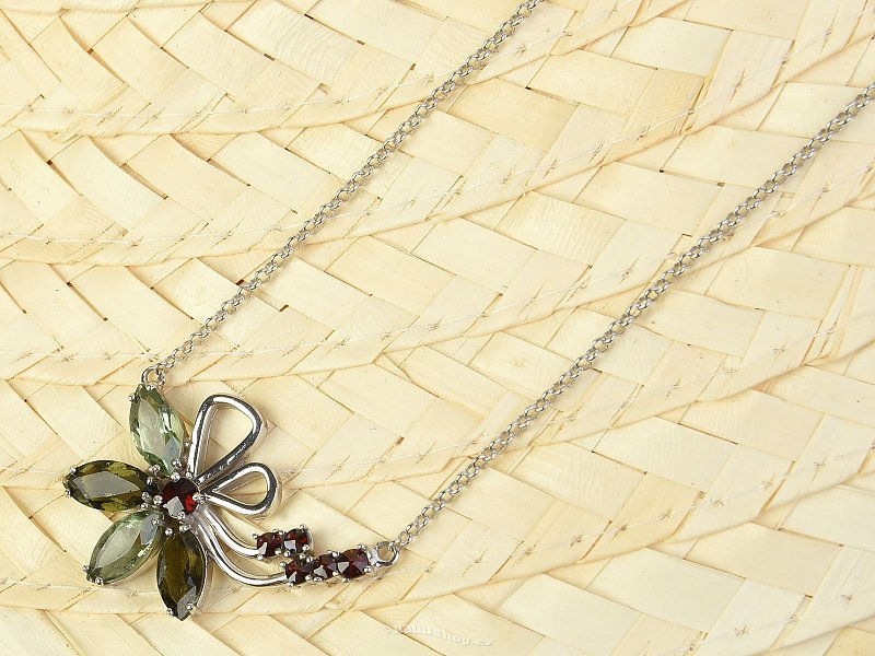 Necklaces & Garnets Necklace Flower Standard Ag 925/1000 45cm