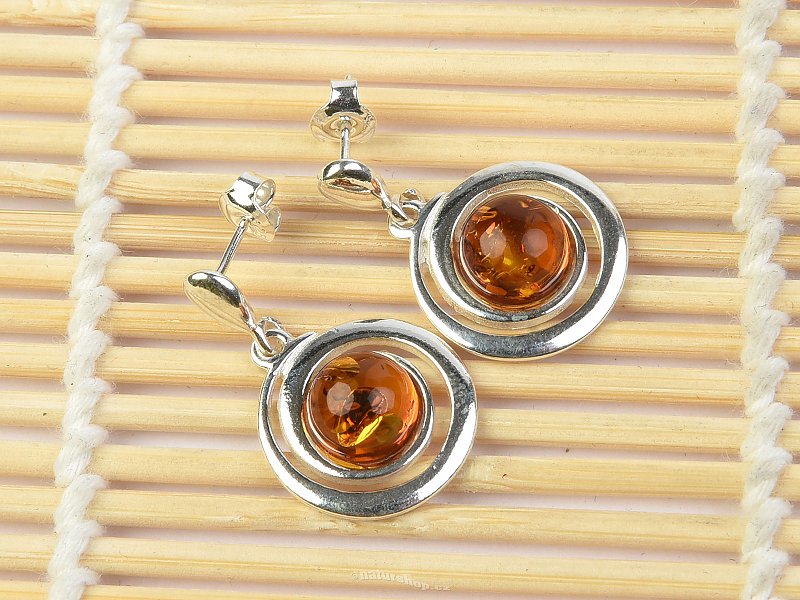Silver earrings with amber (Ag 925/1000)