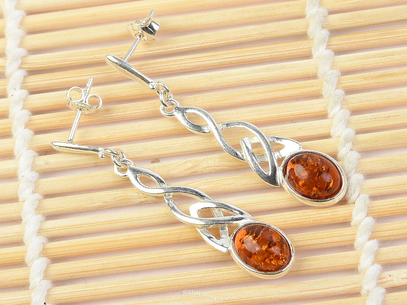 Amber earrings silver Ag 925/1000 4.2g