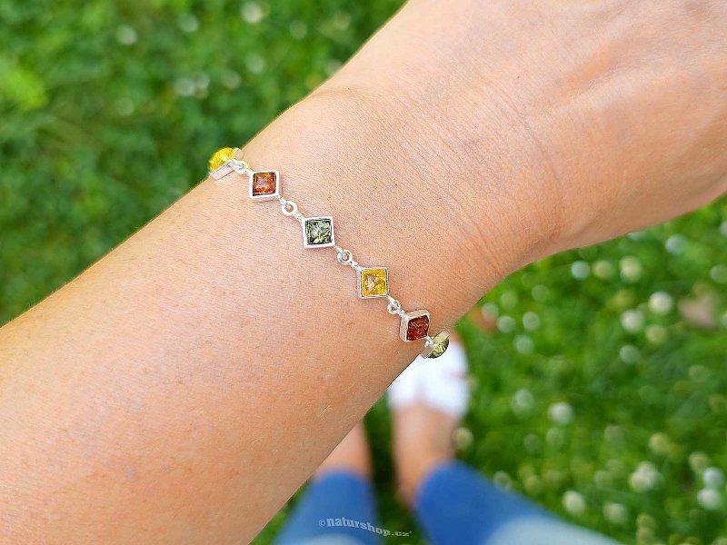 Amber bracelet silver 19cm Ag 925/1000