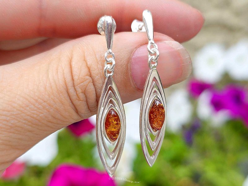 Amber earrings silver Ag 925/1000