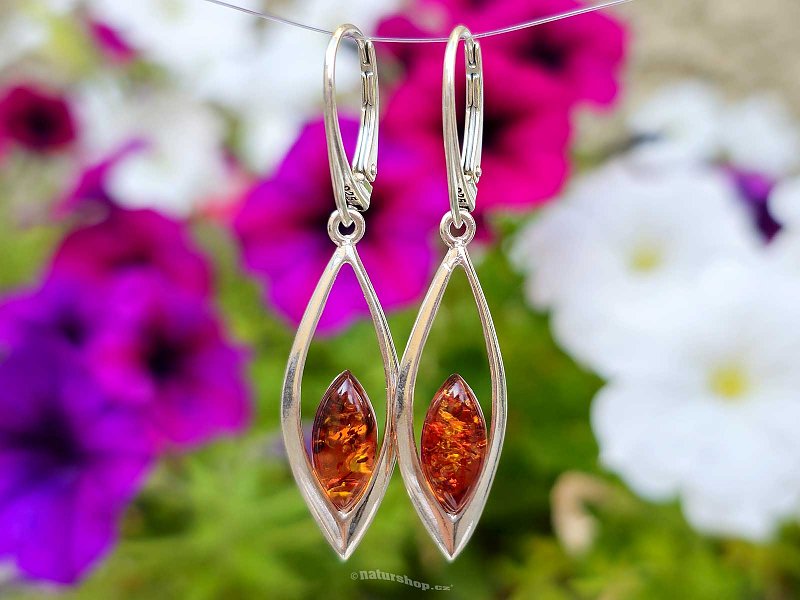 Silver earrings with jertare in the shape of a teardrop Ag 925/1000