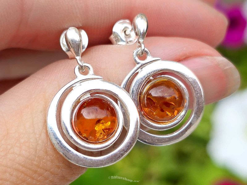 Silver earrings with amber (Ag 925/1000)