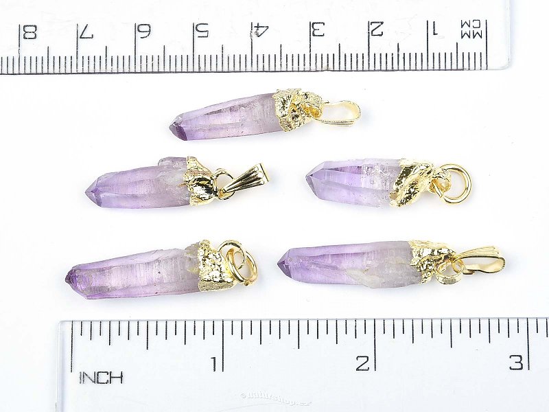 Amethyst crystal pendant jewelery pack 5pcs 11g