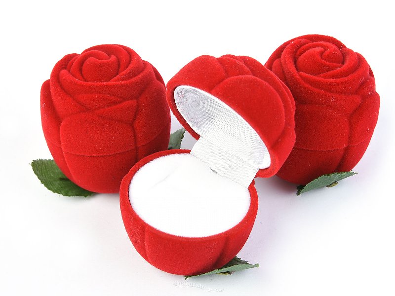 Sametová dárková krabička červená růže