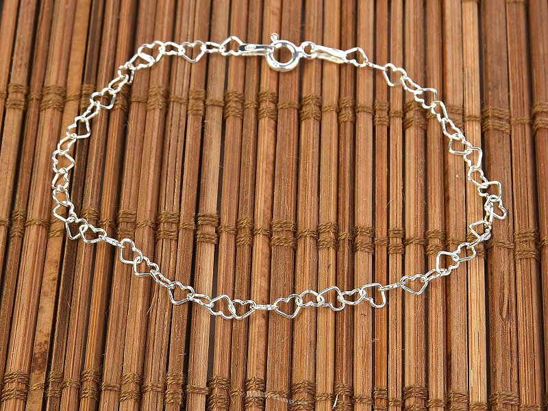 Silver bracelet Ag 925/1000 18cm 1.1g hearts