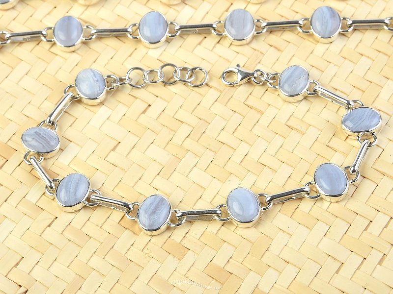 Chalcedon bracelet 18 - 20cm silver Ag 925/1000