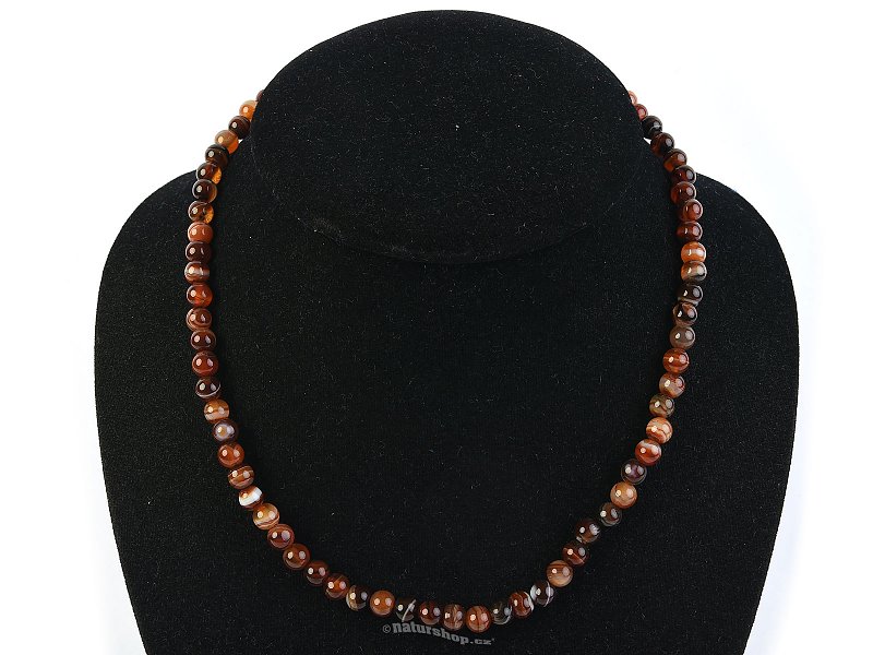 Agate necklace balls 6mm 45cm Ag fastening