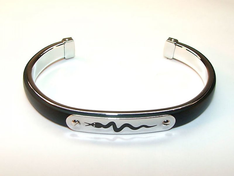 Bracelet steel + rubber solid open B