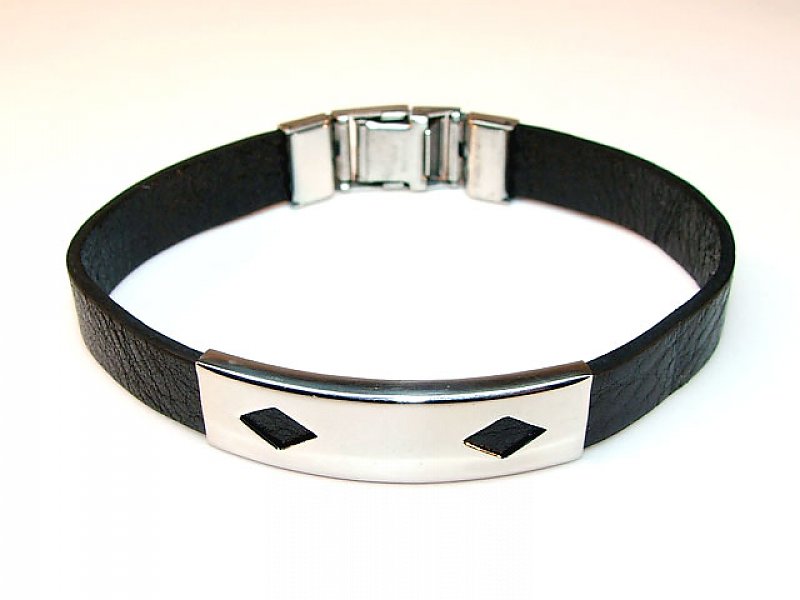 Steel Bracelet + artificial leather - Type D