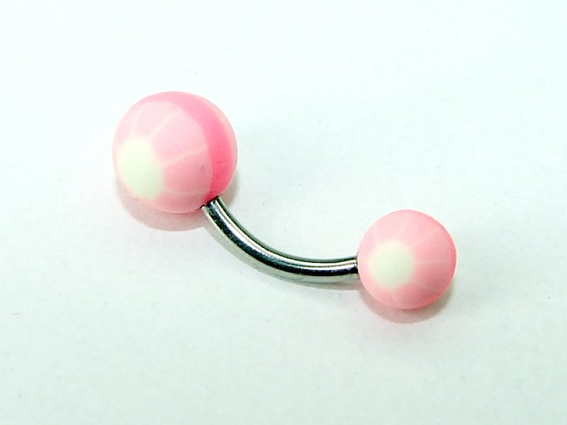 OPNG076 piercing pupík růžovobílá
