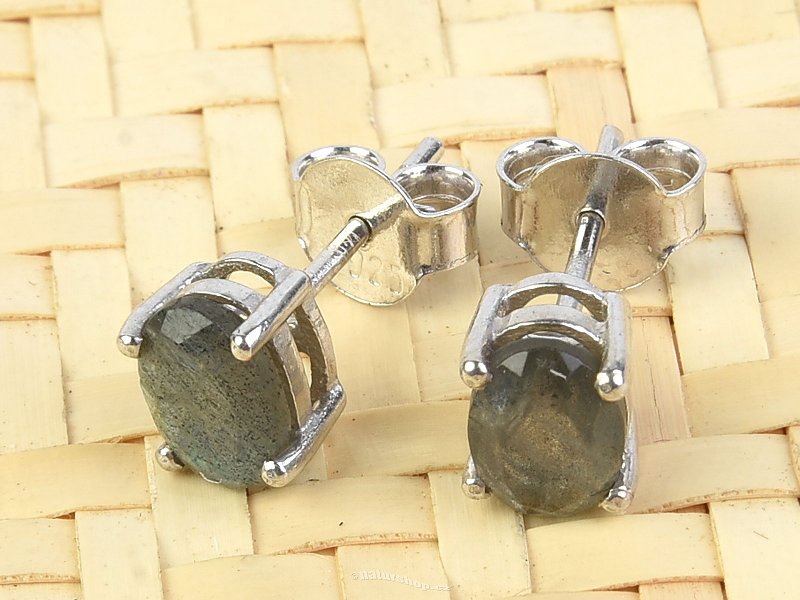Labradorit earrings oval Ag purse 7 x 5mm