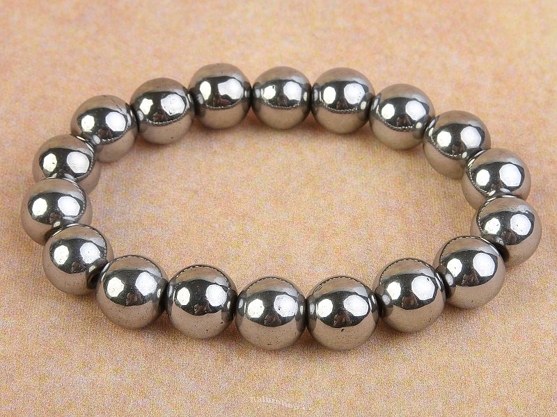 Hematite plated bracelet 12mm balls