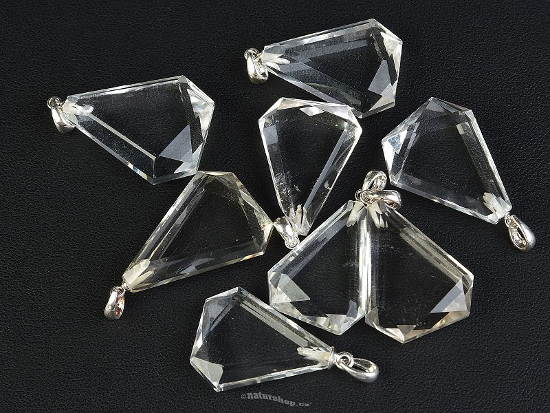 Crystal pendant cut Ag handle