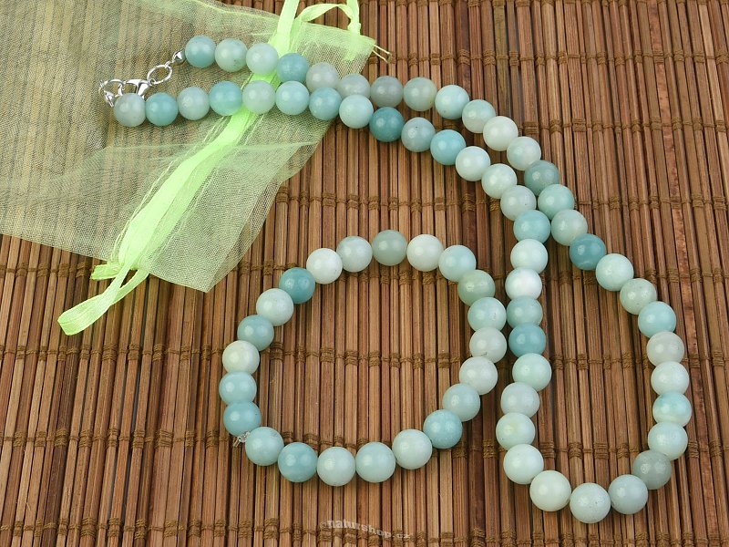 Kalcit zelený šperky sada - náhrdelník + náramek kuličky 8mm