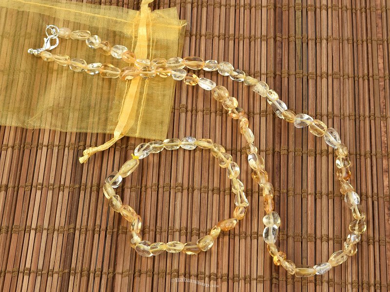Gift set of citrine jewelry bracelet + necklace 50cm troml mini