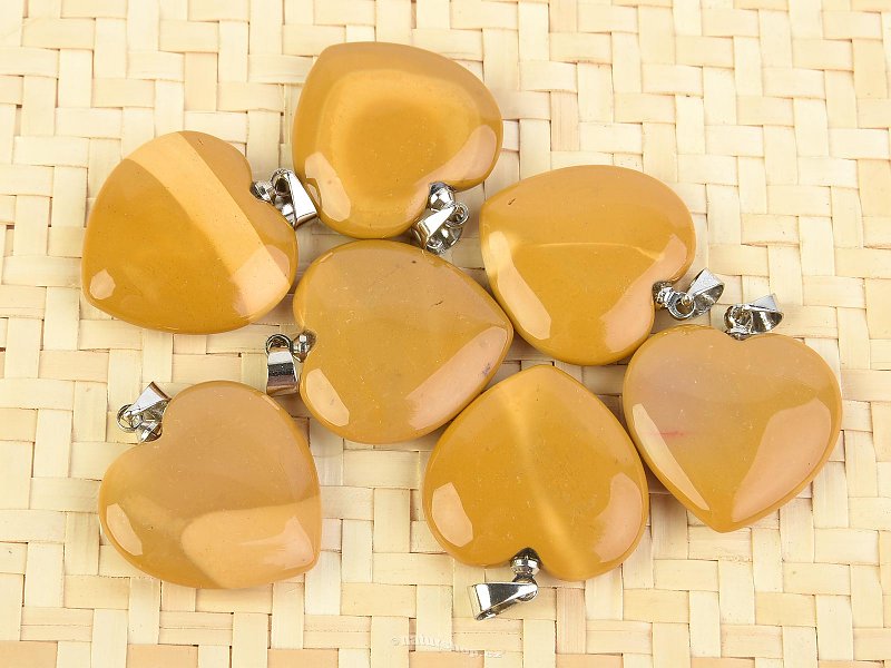 Jasper Yellow Heart Pendant Jewelry Keychain