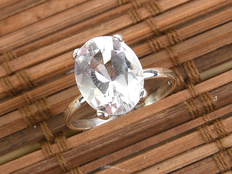 Crystal Ring Oval 12 x 9mm Ag 925/1000