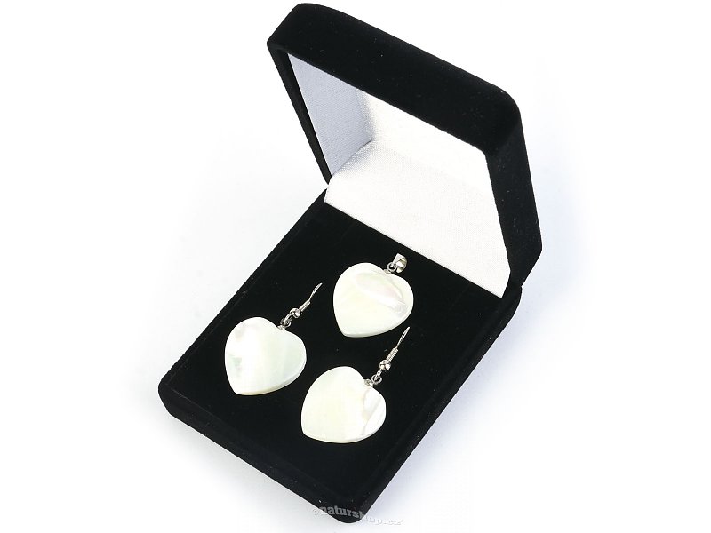 Pearl heart jewelery gift set