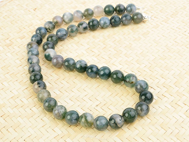 Agate mossy necklace beads 10mm 50cm
