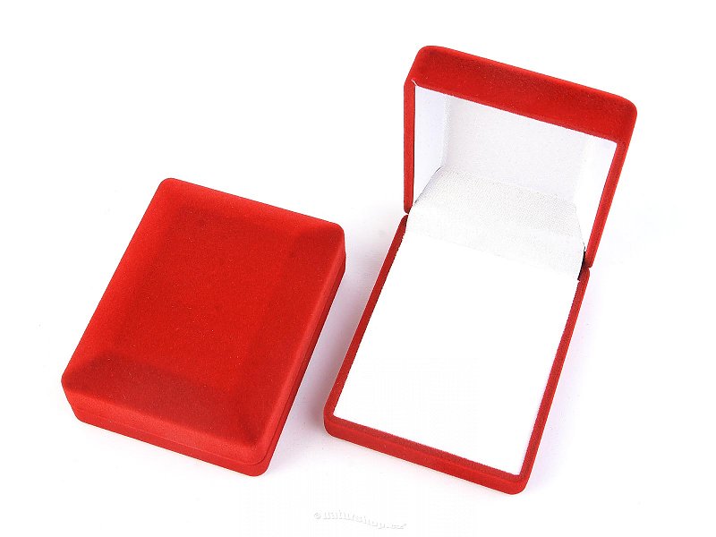 Gift box rectangle velvet red 7.5 x 6cm