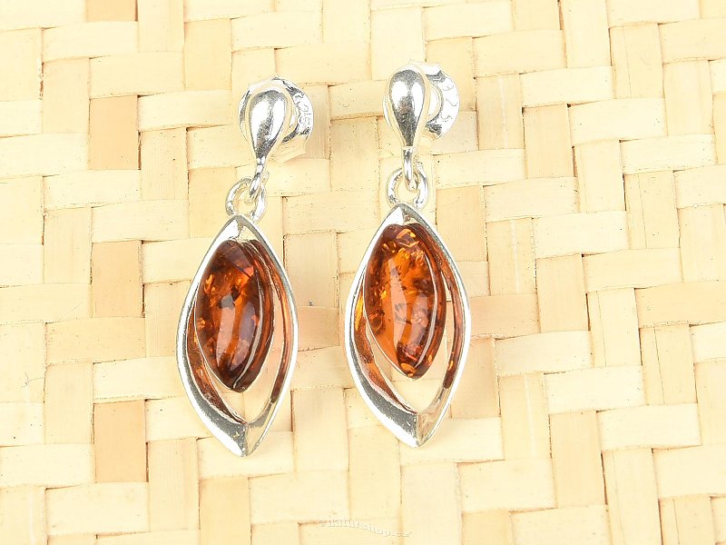 Amber Hanging Earrings Ag 925/1000