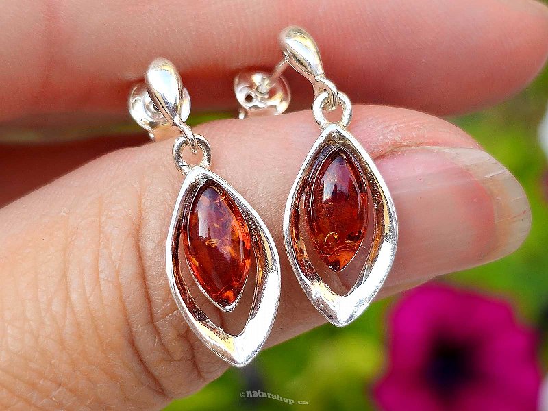 Amber Hanging Earrings Ag 925/1000