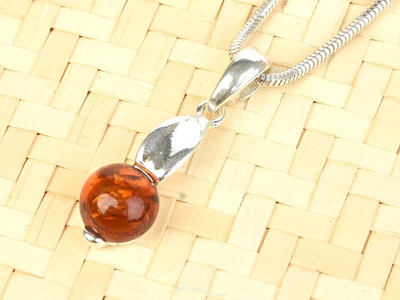 Ag 925/1000 honey amber pendant