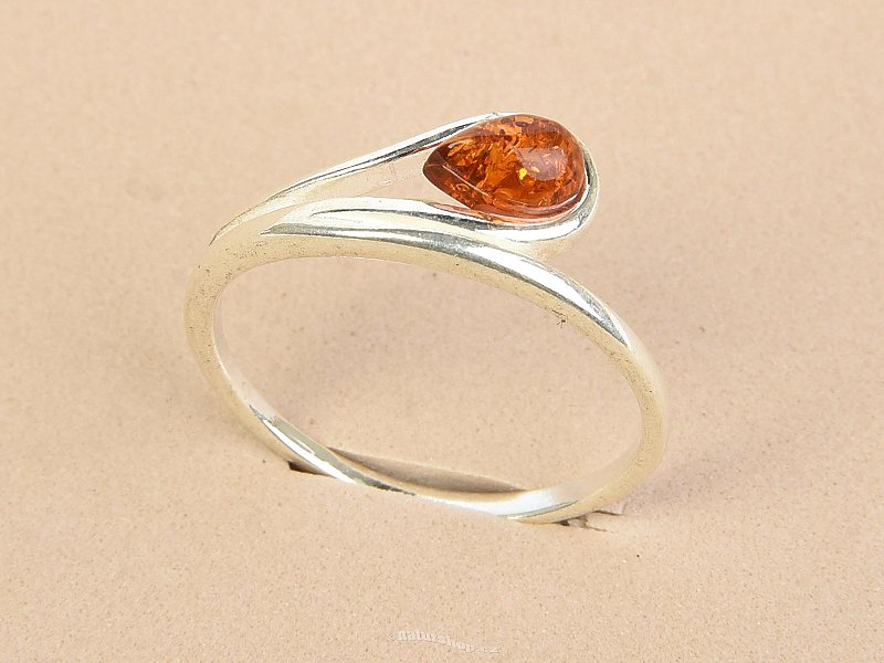 Amber Ring Drop Ag 925/1000