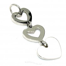 Triple heart pendant made of steel