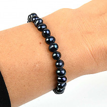Pearls bracelet dark oval 7mm
