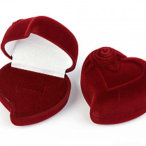 Dárková krabička sametová srdce bordové (6 x 5.5cm)