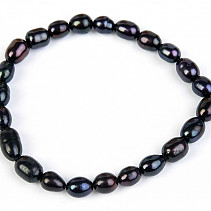 Pearls bracelet oval dark 8 x 5mm