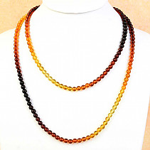 Long amber round necklace 5mm rainbow mix 100cm