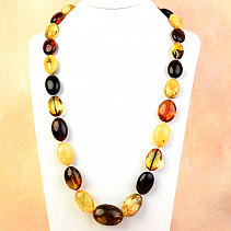 Exclusive amber necklace with oval jumbo 76cm