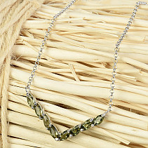 Vltavín luxusní náhrdelník 43cm standard brus Ag 925/1000 +RH