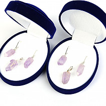 jewelry amethyst crystals gift set Ag fastening