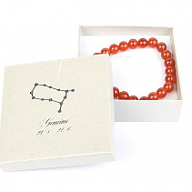 Gemini carnelian bracelet in a gift box