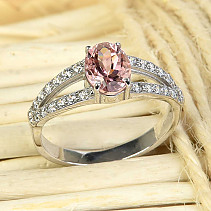 Ring with tourmaline standard cut Ag 925/1000 size 54 2,6g