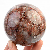 Crystal with hematite ball polished 613g