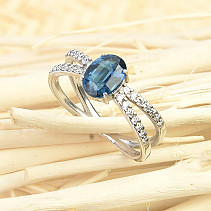 Ring disten kyanite and zircons size 57 Ag 925/1000 2.7g