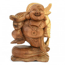 Buddha happy jumbo dřevo světlejší (Indonésie) 25cm